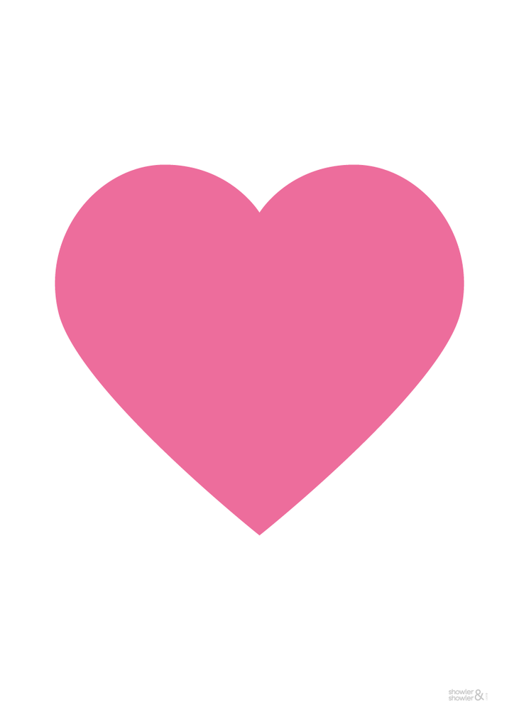 Heart Art Print in Pink | Love Heart Wall Art | Pink Heart Print ...