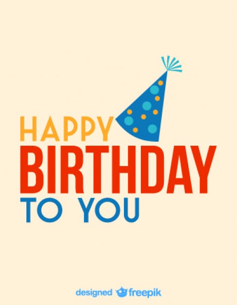 Birthday Party Hat Vector Card Vector | Free Download