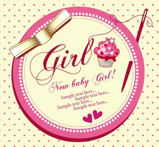 Free Pink Baby Girl Design Elements Vector » TitanUI