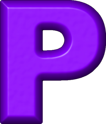 Presentation Alphabets: Purple Refrigerator Magnet P
