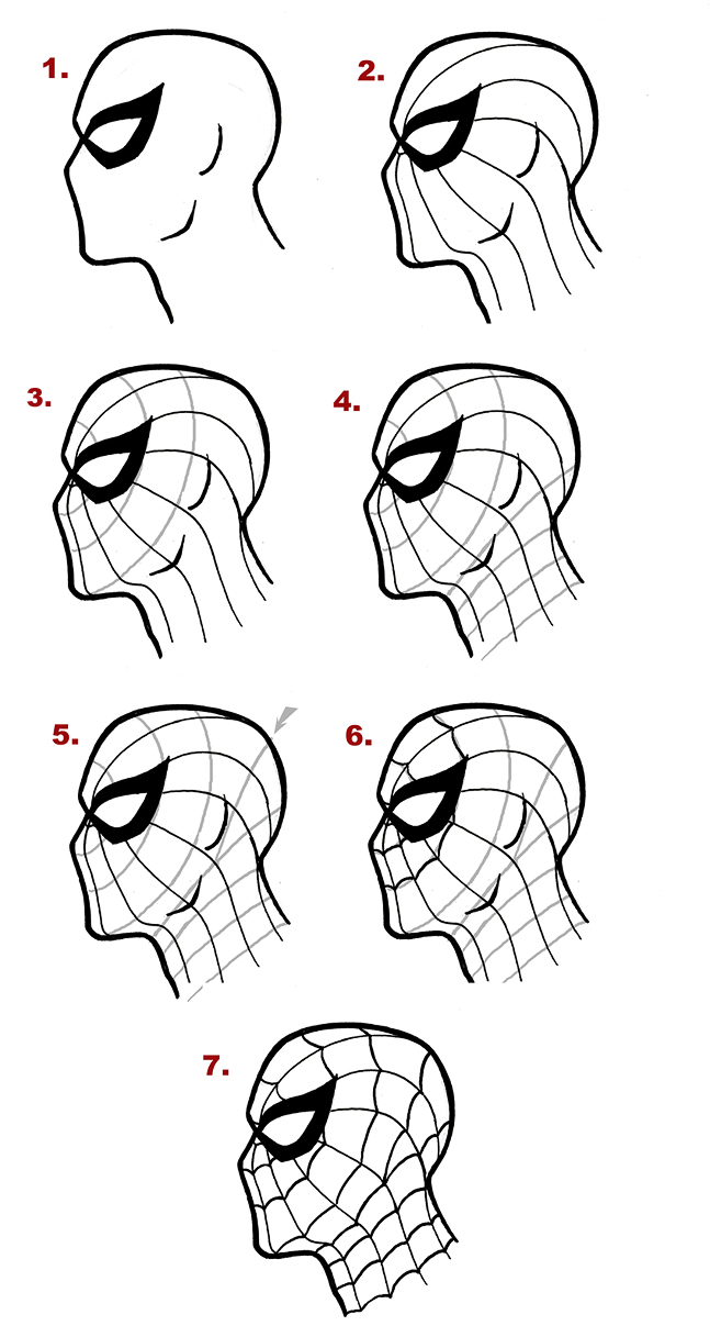 Drawing the Webbing of Spider-Man's Costume Tutorial