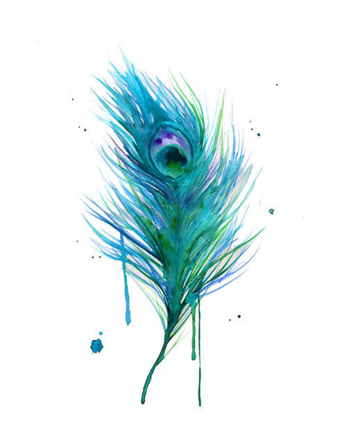 art-beautiful-colours-pastels-peacock-feather-Favim.com ...