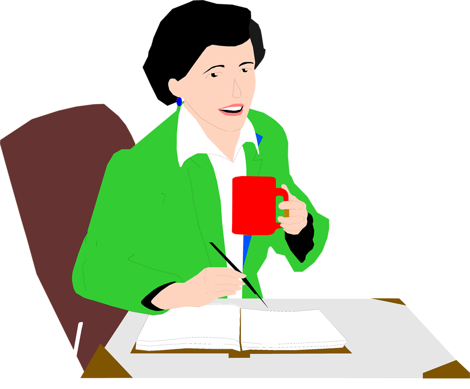 Free Stock Photos | Illustration of a woman on a coffee break ...