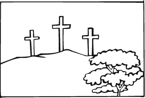 Three Crosses At Calvary coloring page | Super Coloring - ClipArt ...