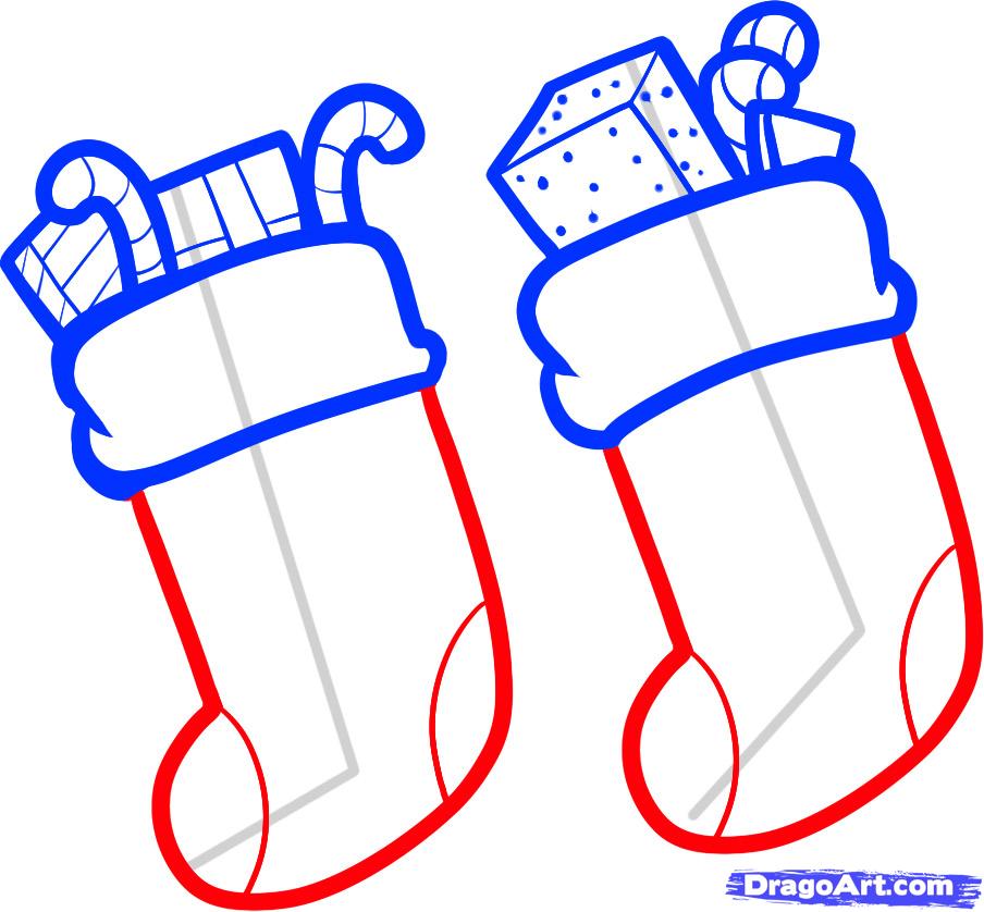 Draw Christmas Stockings, Christmas Stockings, Step by Step ...