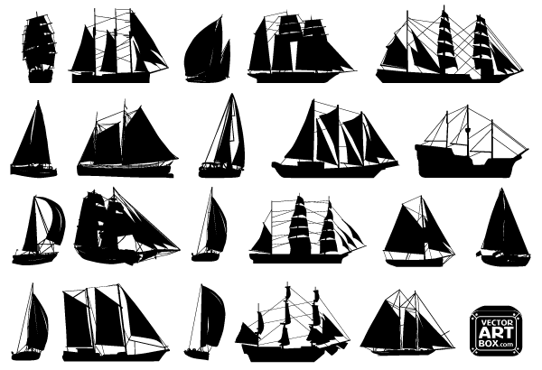 Free Sailboat Silhouettes Vector Art | Free Vector Graphics ...