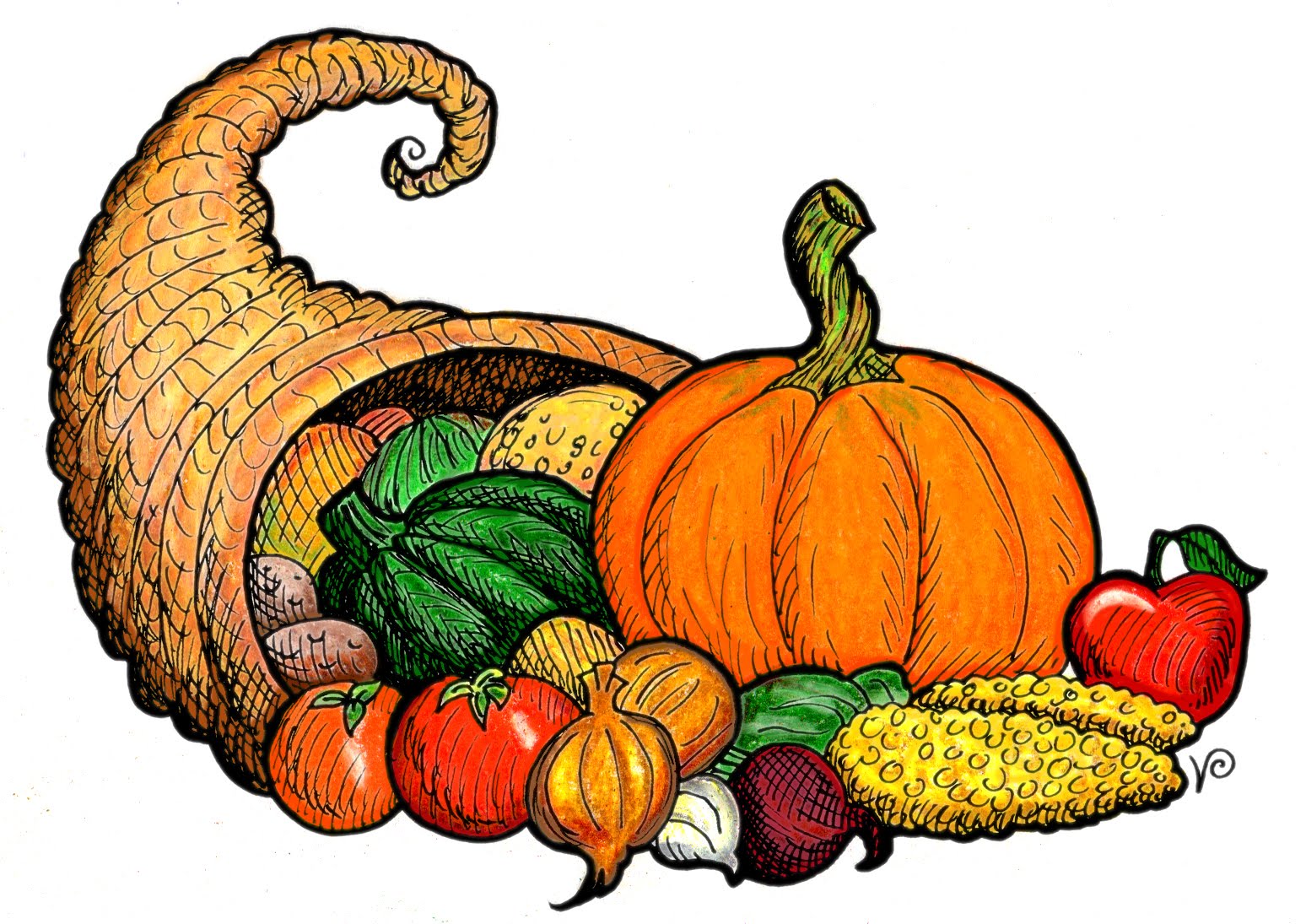 Cornucopia Drawing | DrawingSomeone.com