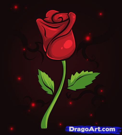 How to Draw a Rose, Step by Step, Flowers, Pop Culture, FREE ...