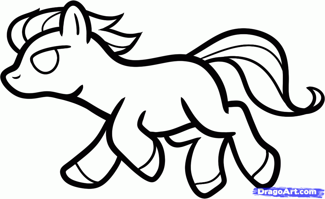 How to Draw a Mustang for Kids, Step by Step, Animals For Kids ...