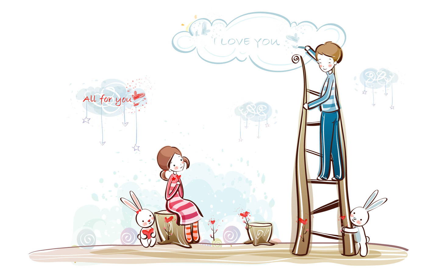 Valentine's day Wallpaper - Valentine's Day Cartoon - Valentine's ...