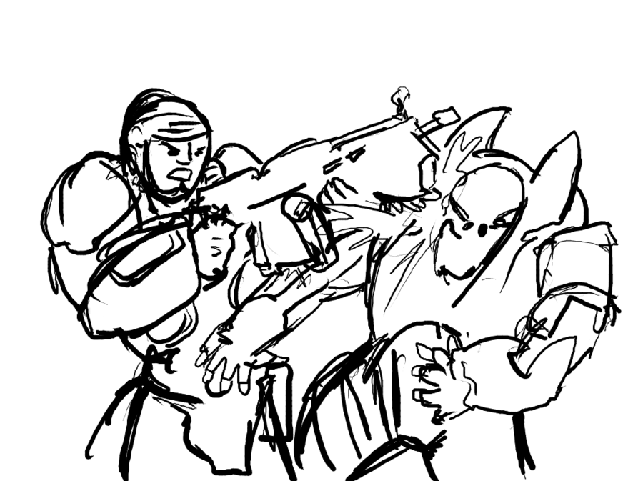 Gears of Wars: Rough Sketch by Tetromino on deviantART
