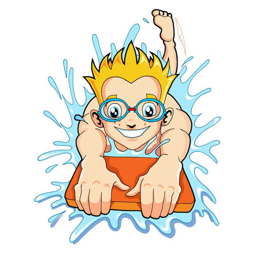 Swimming Cartoon Boy | lol-