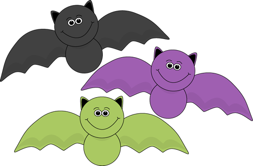 Colorful Halloween Bats Clip Art - Colorful Halloween Bats Image