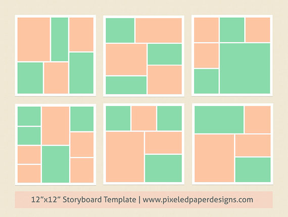 12x12 Storyboard Template for Photographer by PixeledPaperDesign