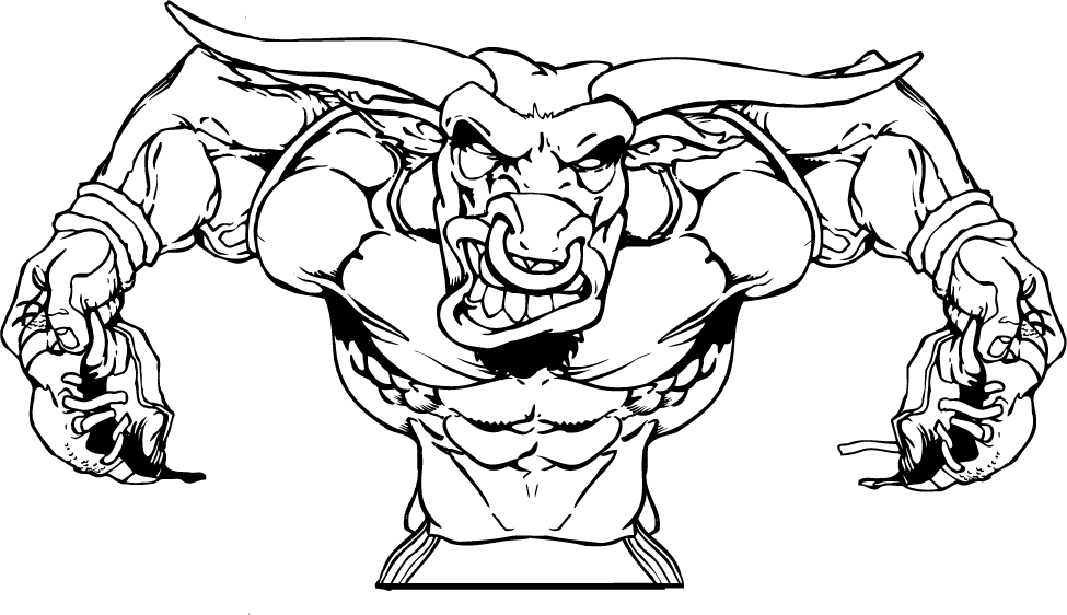 Mascot Decals :: Bulls Mascot Decals :: Football Bull Mascot Decal ...