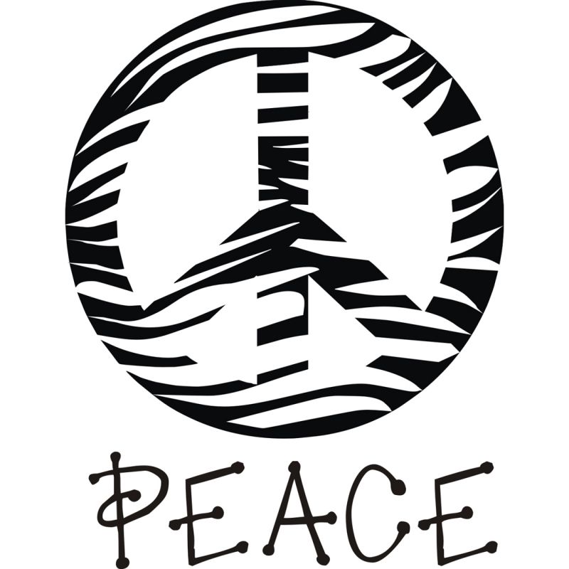 Zebra Peace Sign Clipart