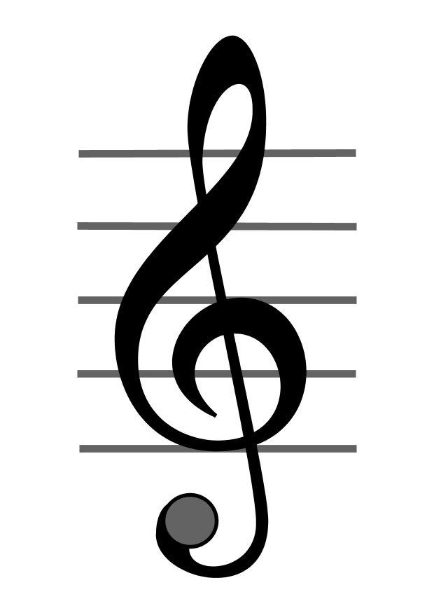 Coloring page treble clef - img 10344.