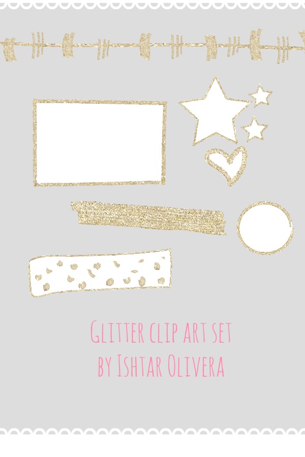 Free golden glitter clip art set ♥ Clip arts dorados gratuitos ...