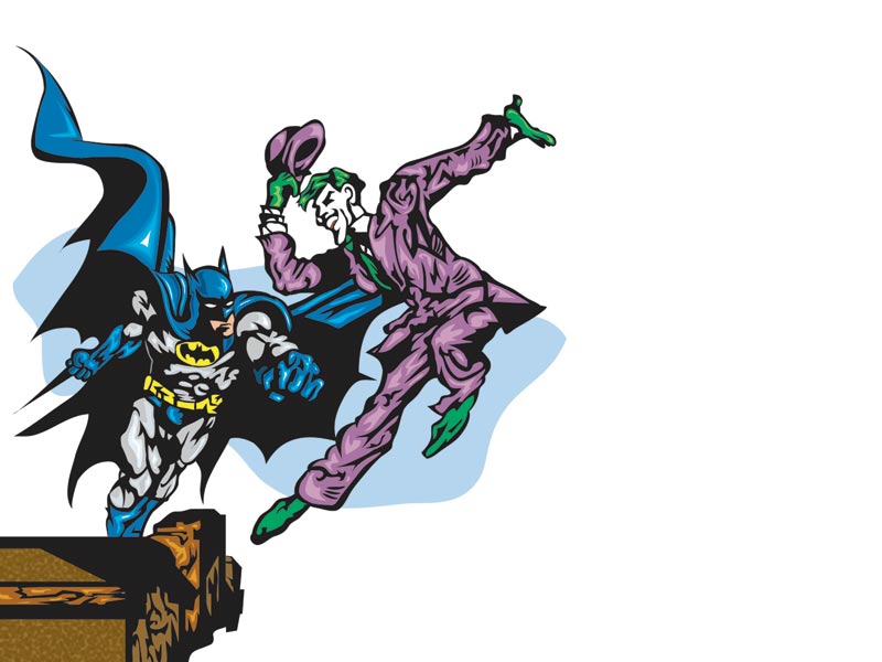 Classic Style Batman vs Joker Drawing