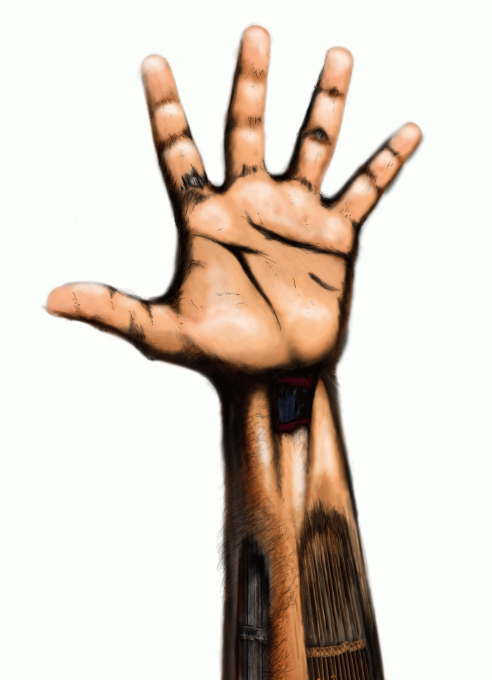 Wired Hands” from “#001″ Artwork – DIGITAL ART | Not On Earth