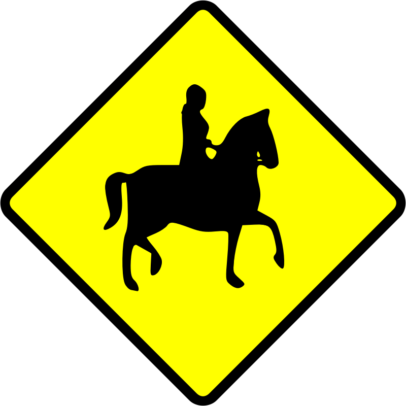 Clipart - caution_horse rider