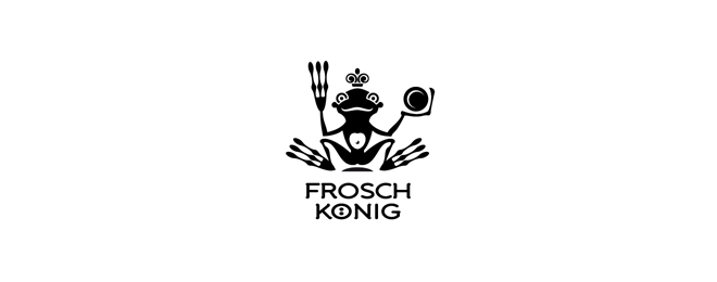12 frog king crown logo design - 0