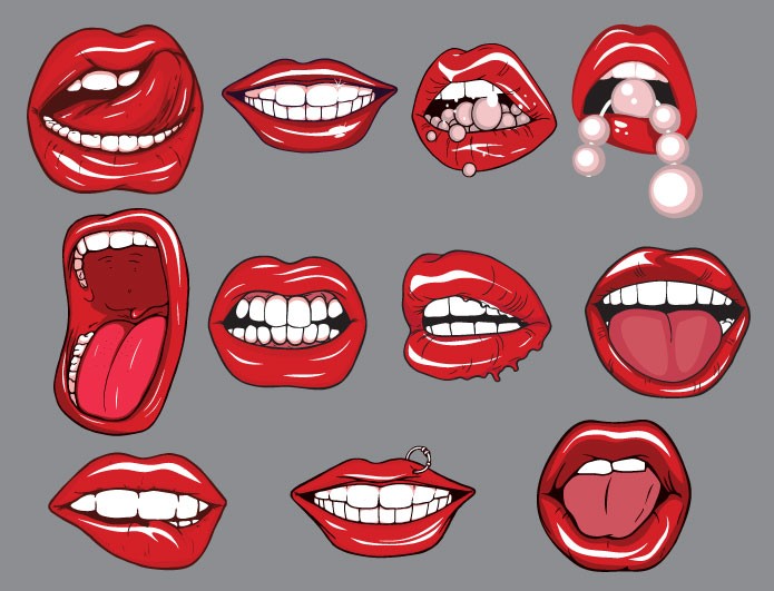 Lips vector Pack | Vector Lips | Royalty Free Vector Lips | Designious