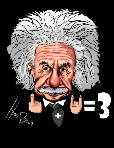 Albert Einstein von Martin Hron | Forschung & Technik Cartoon ...