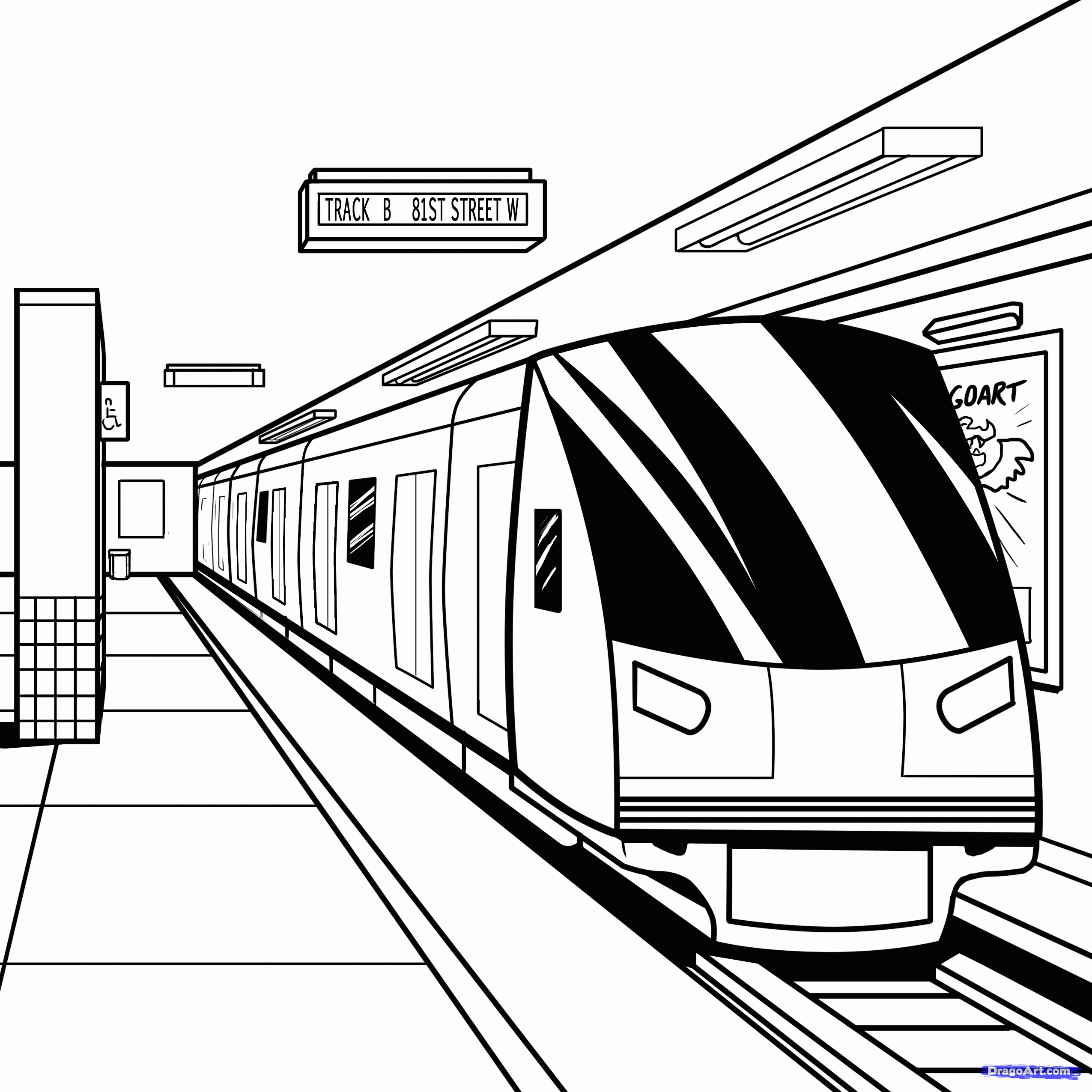 How To Draw A Subway, Subway Train, Step by Step, Trains ...