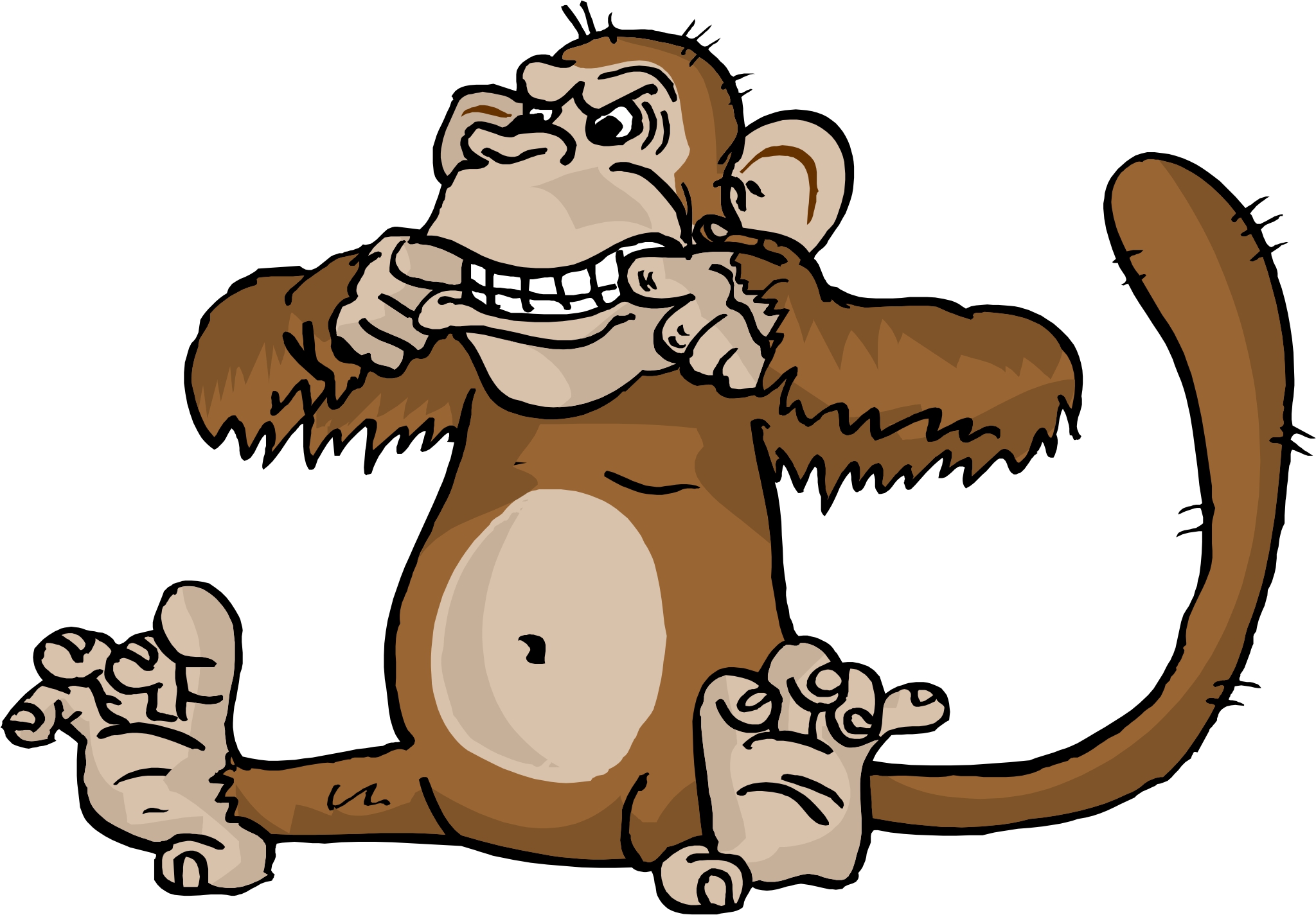Mad Cartoon Monkey Clipart