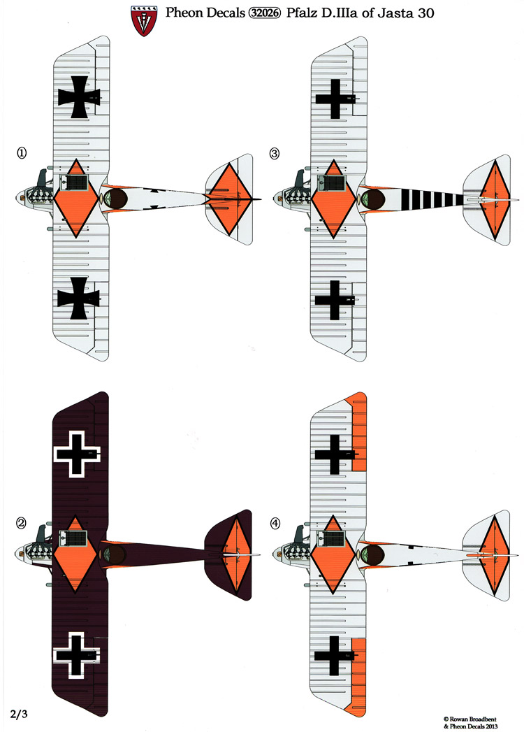 1:32 Pfalz D.IIIa fighters of Jasta 30 from Pheon