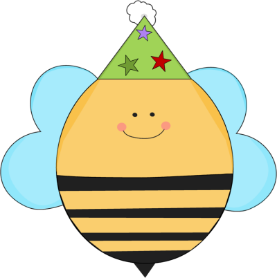 Birthday Bee in a Party Hat Clip Art - Birthday Bee in a Party Hat ...