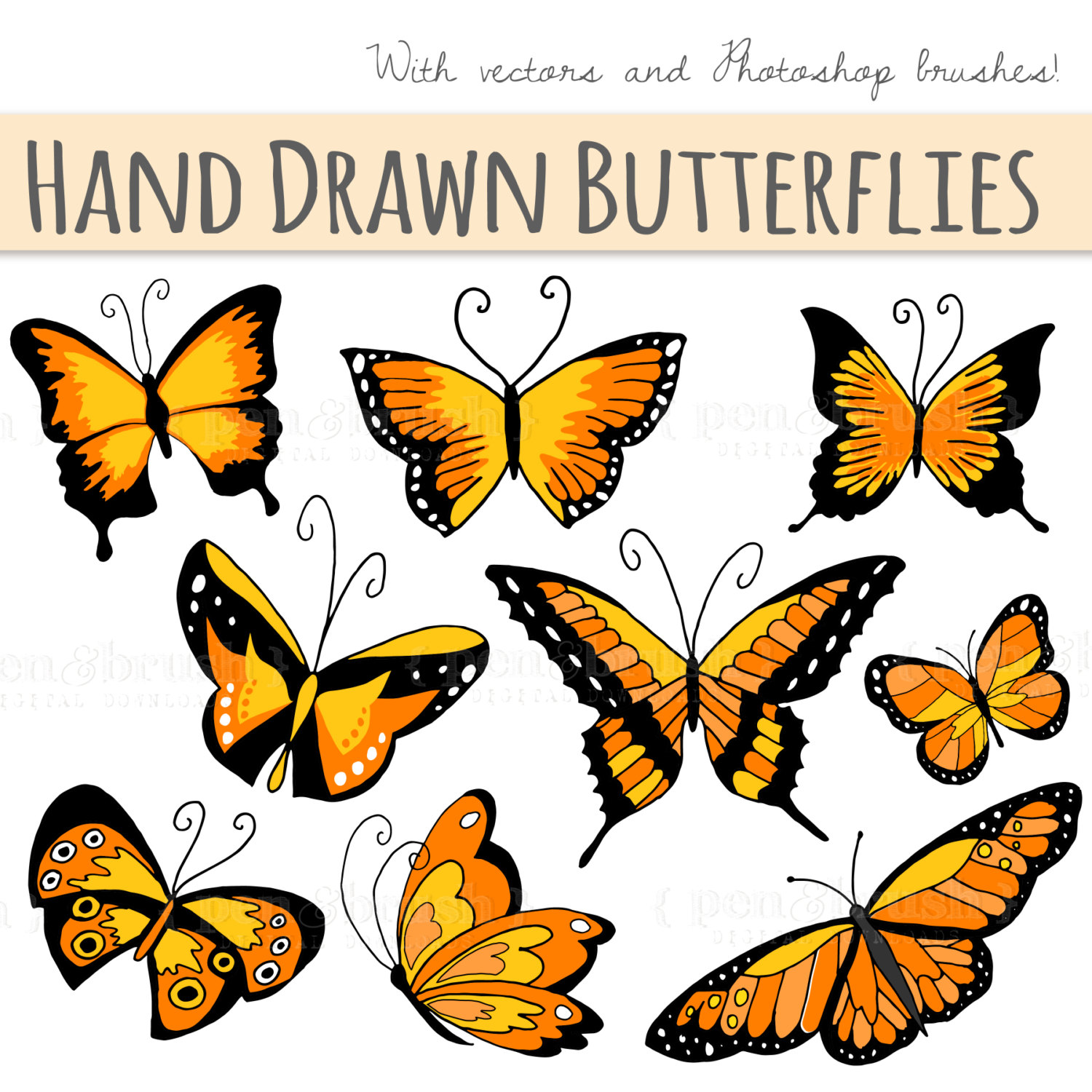 Popular items for hand drawn clip art on Etsy