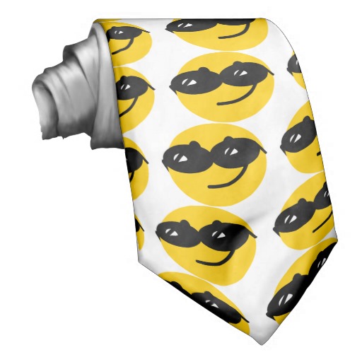Flirty sunglasses smiley face neck tie | Zazzle