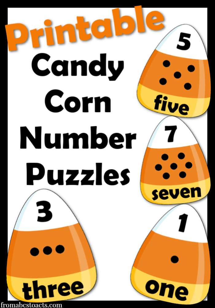 Candy Corn Math - Printable Number Puzzles - From ABCs to ACTs