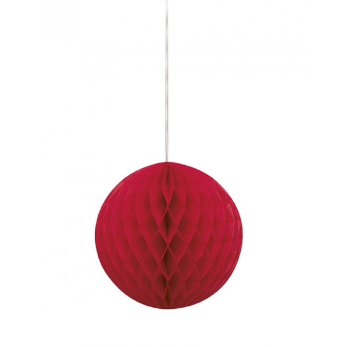 Red 8" Honeycomb Tissue Ball Party Supplies and Decorations at ...