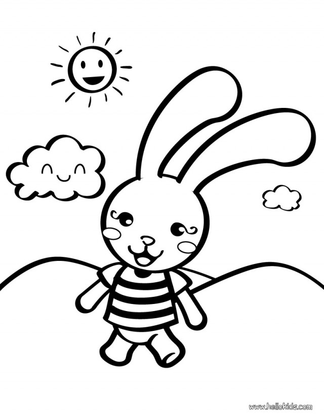 Rabbit Coloring Page Little English With 289073 Bunny Rabbit ...