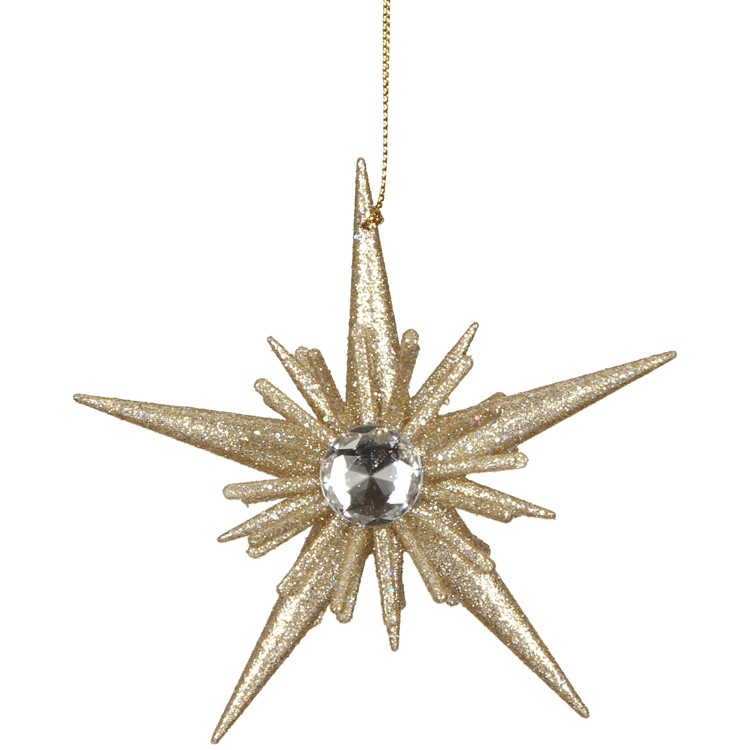 Pale Gold 3D Star With Diamante | TemptationGifts.