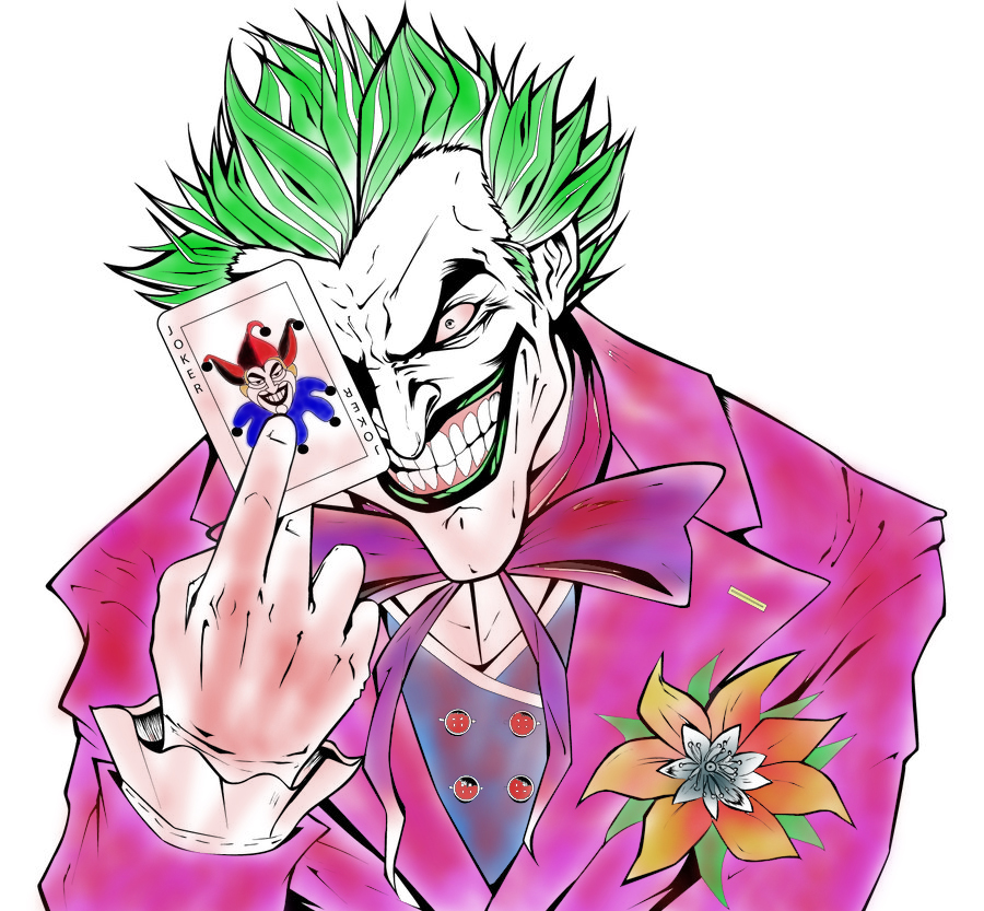 Coloured LineArt-Bloody Joker by DiceAura273 on deviantART