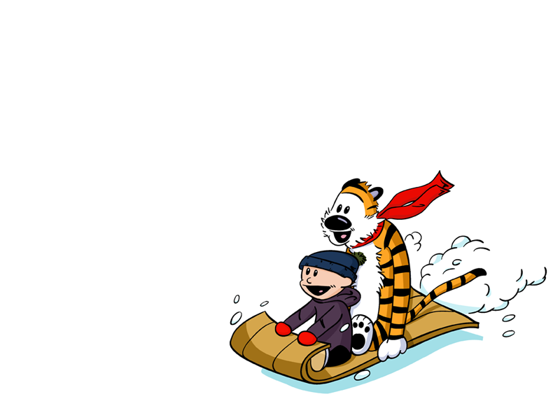 Calvin and Hobbes - Sledding 2 by sketchworks on deviantART