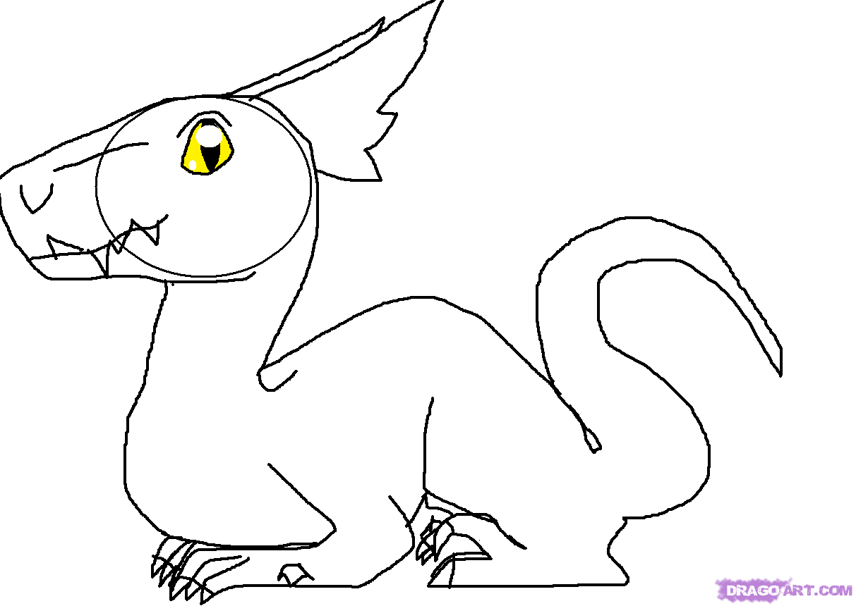 How to Draw a Cute Red Baby Dragon, Step by Step, Dragons, Draw a ...