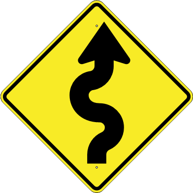 Traffic Sign – Winding Road Right Symbol » Signs Shipped » Safety ...