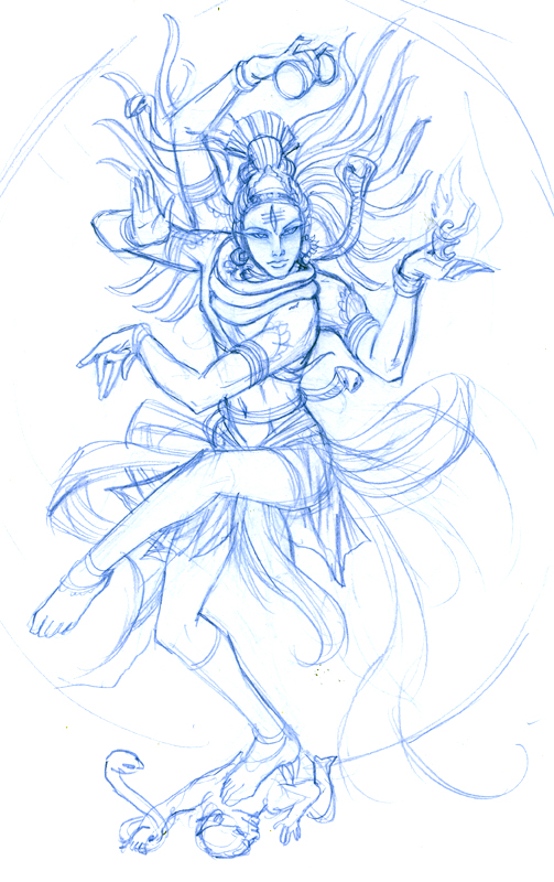 SKETCH: Shiva Nataraja WIP by ninjafaun on DeviantArt