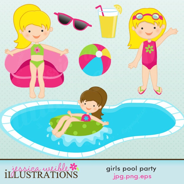 Girls Pool Party Graphics - Clipart | BIRTHDAYS | Pinterest
