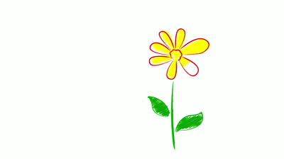 Animated Flower Being Drawn On An Interactive Whiteboard. Stock ...