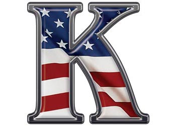 Reflective Letter K with Flag :: Patriotic Reflective Vinyl ...