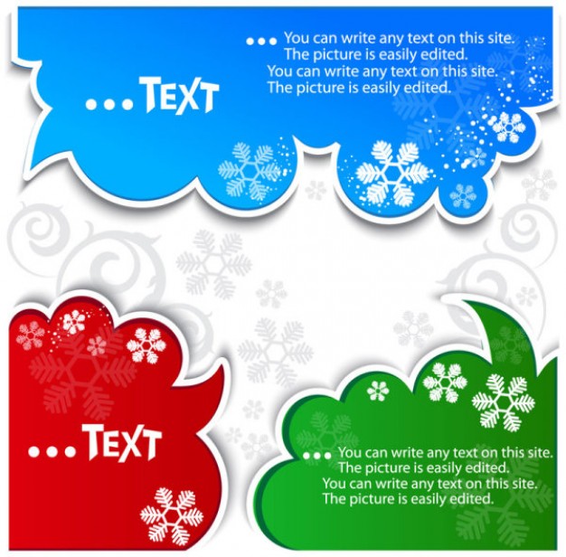 Colorful text boxes vector stickers - Christmas design elements ...