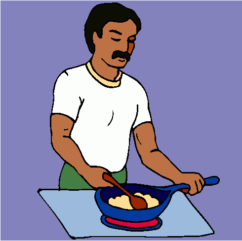 Pix For > Man Cooking Cartoon