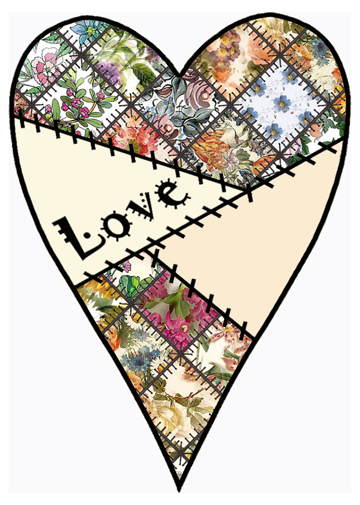 Artbyjean Paper Crafts Set A Theme Patchwork Clipart Love Heart ...