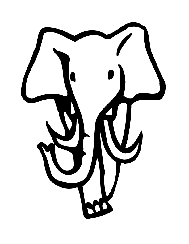 elephant front printable coloring in pages for kids - number 2825 ...